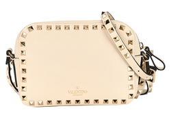 Rockstud Camera Bag, Leather, White, MII, 3*